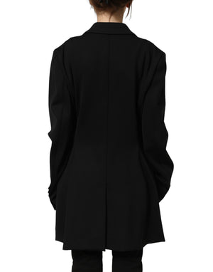 Dolce & Gabbana Schwarzer Krepp-Blazer im Double-Breasted-Stil