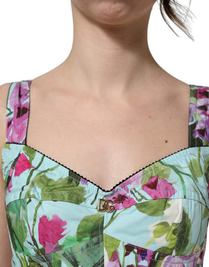 Dolce & Gabbana Bustier-Top mit Blumenprint in Multicolor