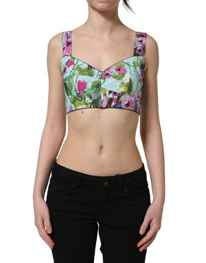 Dolce & Gabbana Bustier-Top mit Blumenprint in Multicolor
