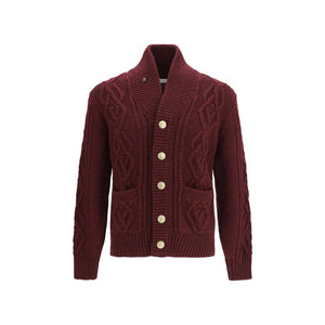 Brunello Cucinelli Kaschmir-Strickjacke in Bordeaux