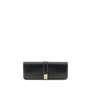 Khaite Schwarze Bos Taurus Kalbsleder Clutch