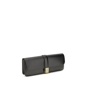 Khaite Schwarze Bos Taurus Kalbsleder Clutch