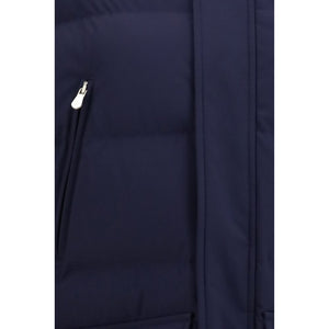 Brunello Cucinelli Blaue Daunenjacke in voller Länge