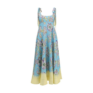 Alemais Mehrfarbiges Leinen-Freizeitkleid