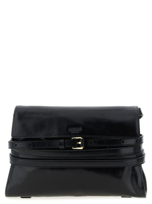 Moschino Schwarze Leder Umhängetasche