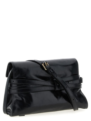 Moschino Schwarze Leder Umhängetasche