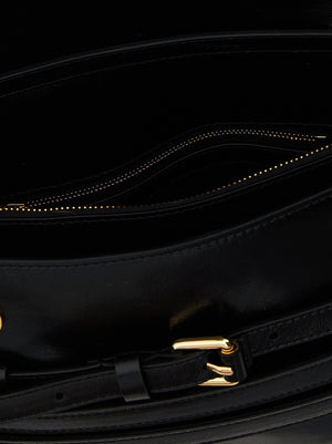Moschino Schwarze Leder Umhängetasche