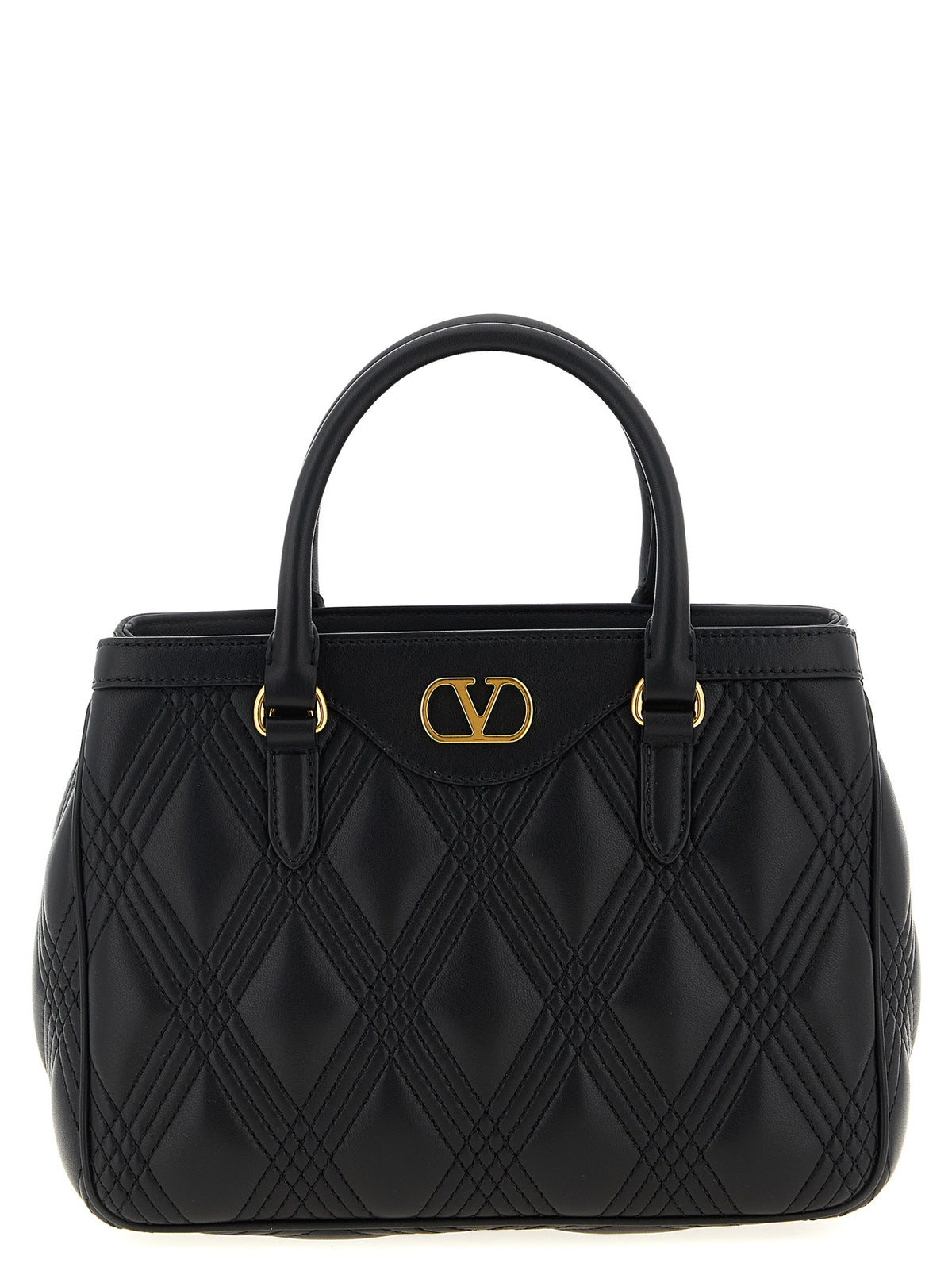 Valentino Garavani Schwarze Lammleder-Schultertasche
