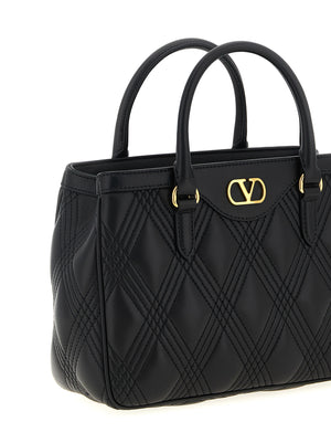 Valentino Garavani Schwarze Lammleder-Schultertasche