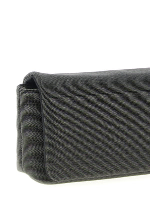 Brunello Cucinelli Schwarze Leder-Clutch