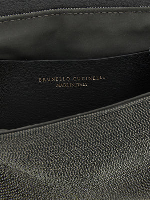 Brunello Cucinelli Schwarze Leder-Clutch