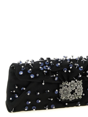 Roger Vivier Schwarze Clutch aus Viskose