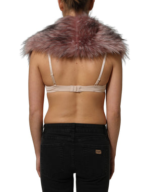 Dolce & Gabbana Pinker Strick-Bolero aus Kunstpelz