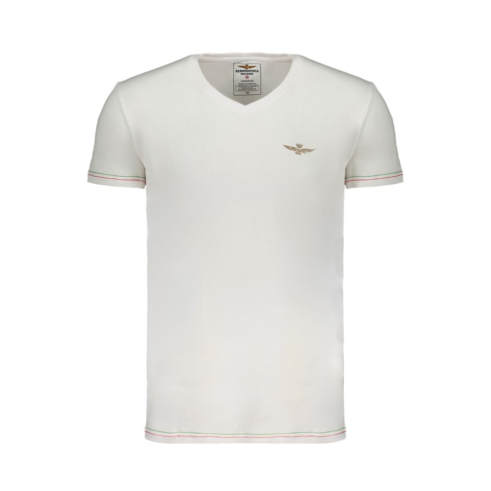 Aeronautica Militare Bianco Baumwoll-T-Shirt für Herren