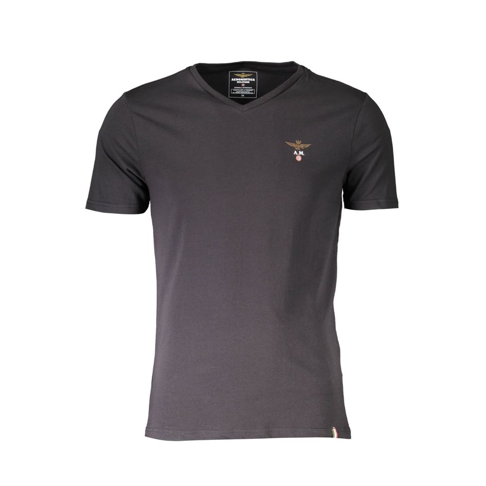 Aeronautica Militare Schwarzes Baumwollhemd für Herren