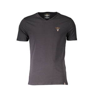Aeronautica Militare Schwarzes Baumwollhemd für Herren
