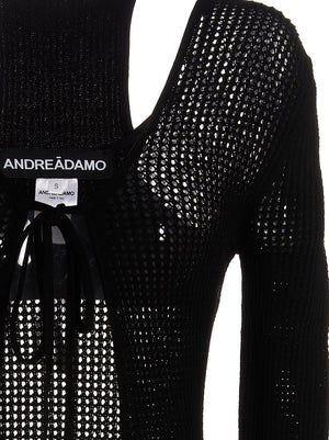 ANDREĀDAMO Schwarzer Cardigan aus Viskose