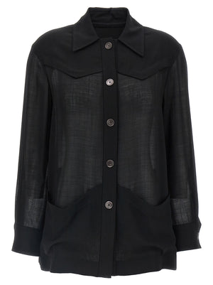 Ferragamo Schwarze Bluse aus reiner Schurwolle