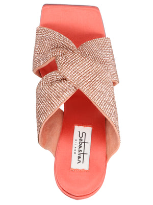 SEBASTIAN Mehrfarbige Sandalen aus Viskose mit Stilettoabsatz