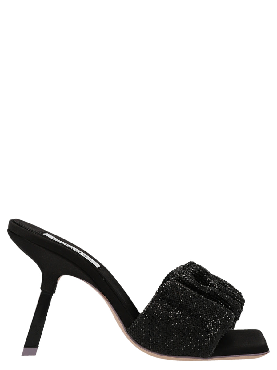SEBASTIAN Schwarze Stilettosandalen aus Ziegenleder