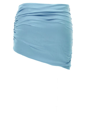 Alessandra Rich Langer Seidenrock in Blau