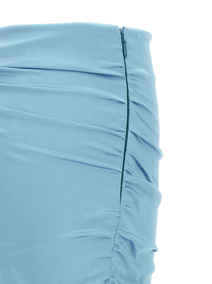 Alessandra Rich Langer Seidenrock in Blau