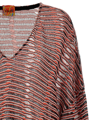 VITELLI Mehrfarbige Baumwollstrickjacke