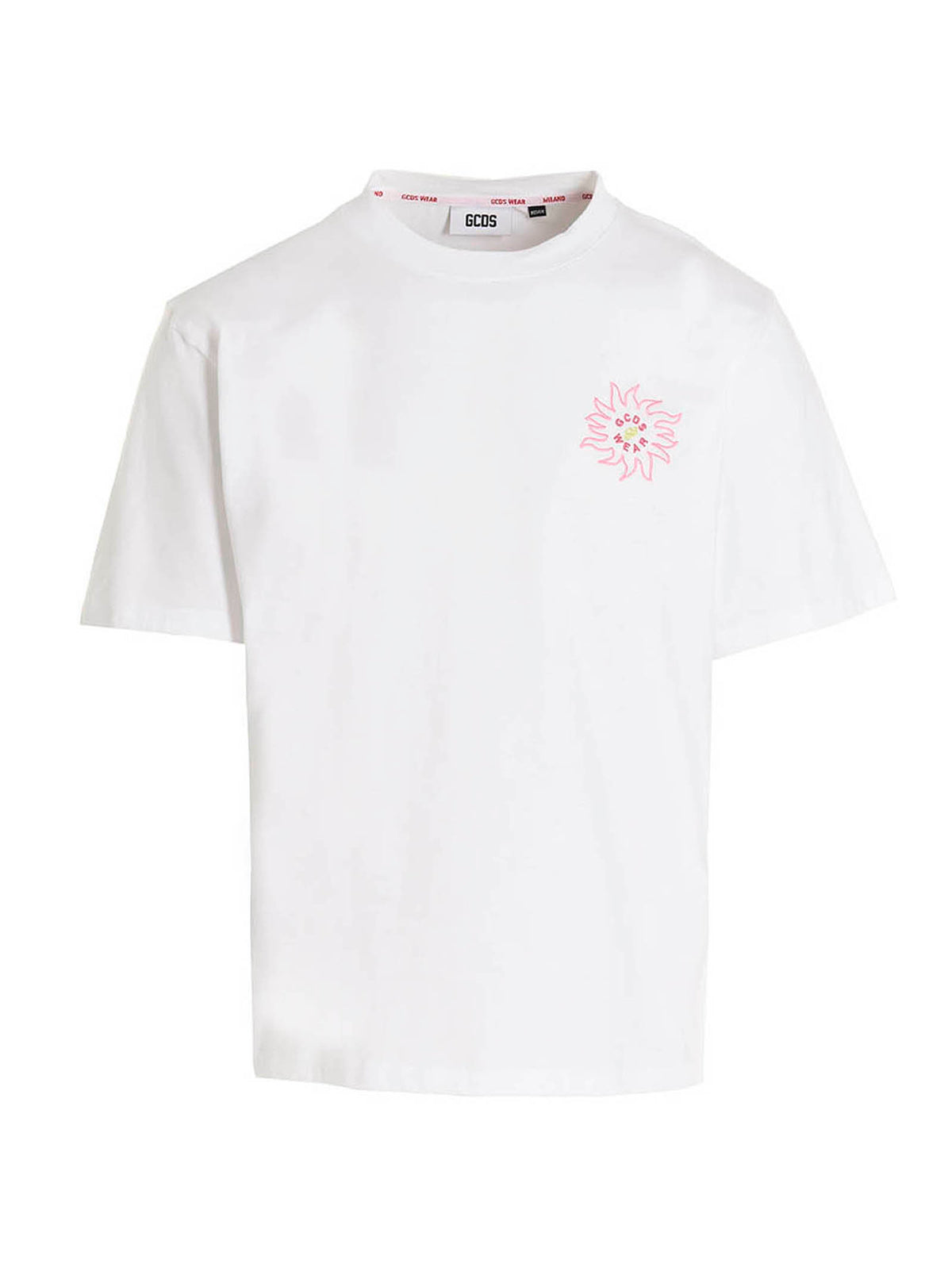 GCDS Weißes Baumwoll-T-Shirt
