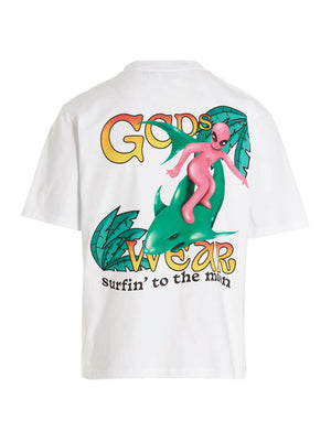 GCDS Weißes Baumwoll-T-Shirt