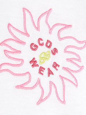 GCDS Weißes Baumwoll-T-Shirt