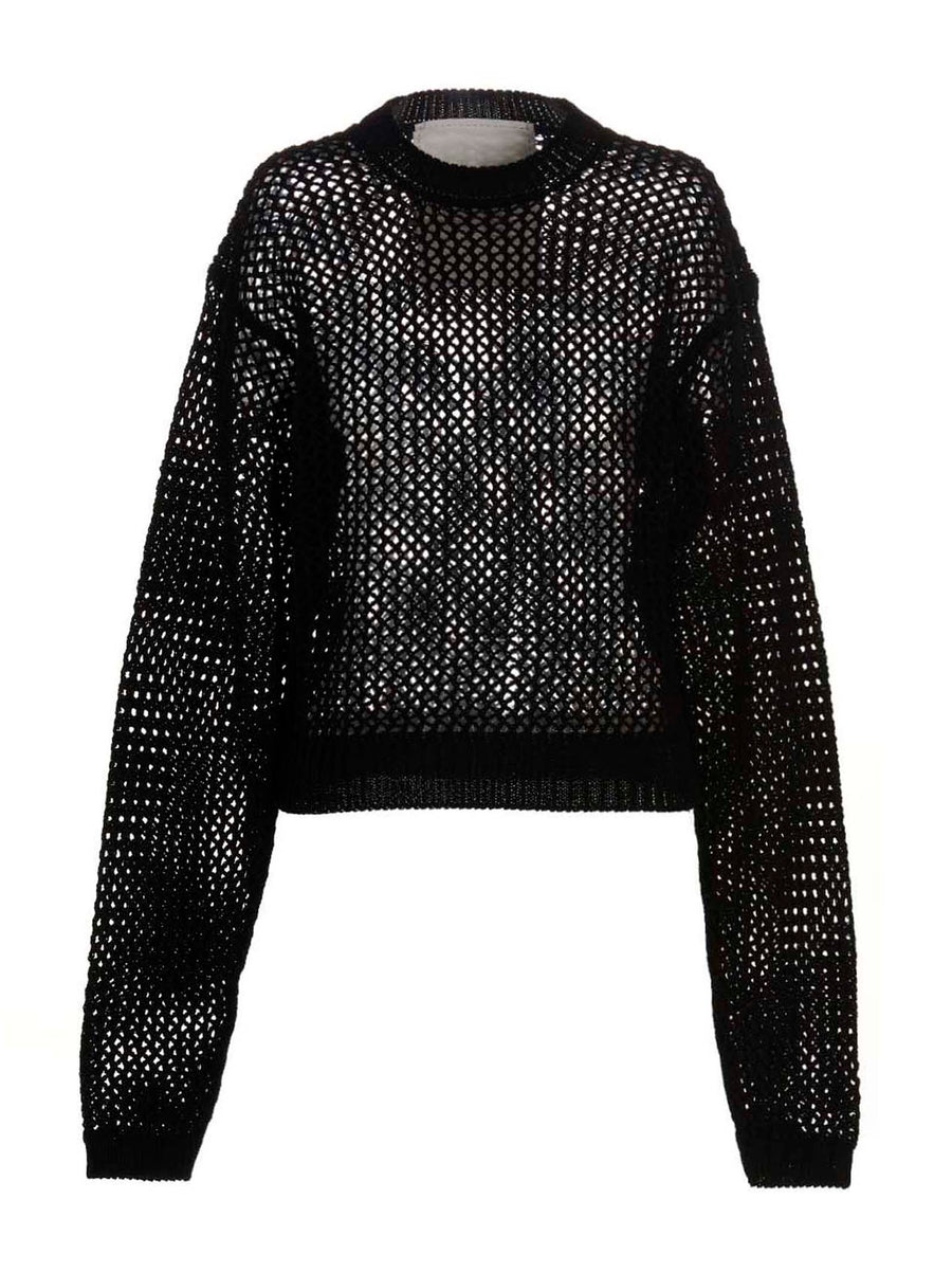 RAMAEL Schwarzer Baumwollcardigan