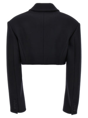 Stella McCartney Schwarze Wolljacke in voller Länge