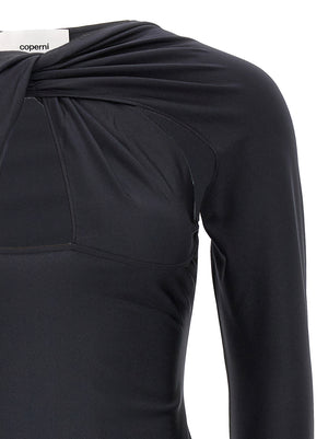 Coperni Kurzes Schwarzes Kleid Aus Polyamid