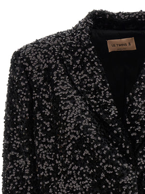 LE TWINS Schwarzer Blazer aus Polyester