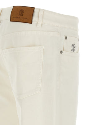 Brunello Cucinelli Weiße Baumwoll-Jeans Denim