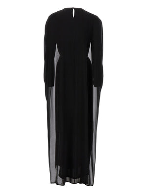 DI.LA3 PARI' Schwarzes Seiden-Maxikleid