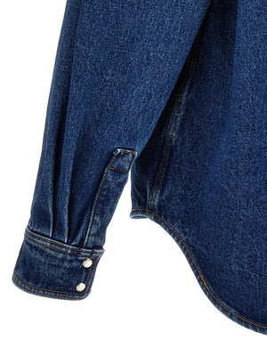 Palm Angels Blaue Jeansjacke aus Polyester