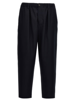Marni Blaue Cropped Hose aus reiner Schurwolle