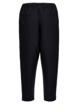 Marni Blaue Cropped Hose aus reiner Schurwolle