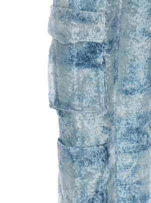 LE TWINS Blaue Cargohose aus Polyester