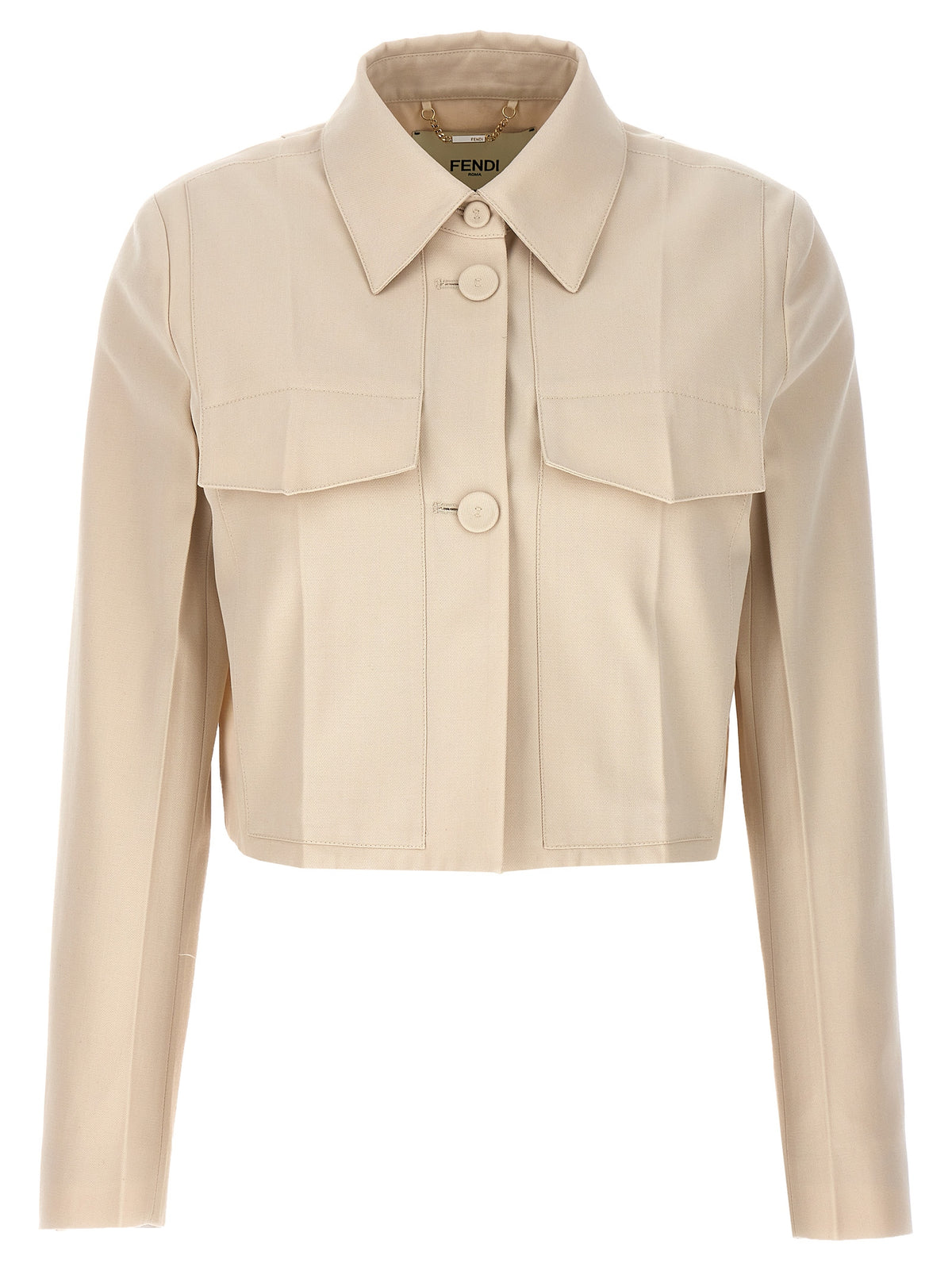 Fendi Beige Wollmantel Lang