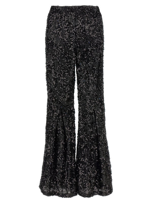 LE TWINS Schwarze Hose aus Polyester mit ausgestelltem Bein