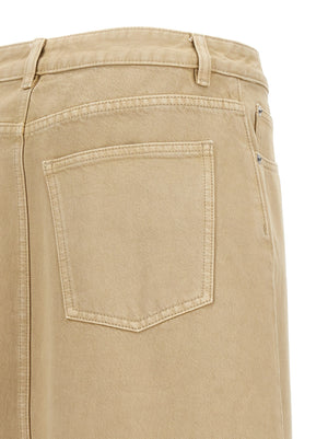 Tory Burch Beiger Baumwoll-Midirock