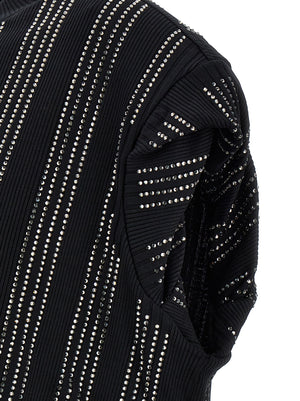 The Attico Schwarzes kurzes Baumwollkleid