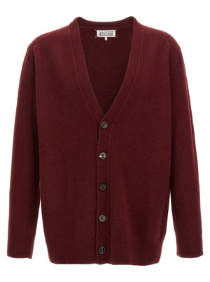 Maison Margiela Bordeaux Woll-Strickjacke