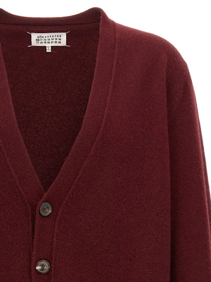 Maison Margiela Bordeaux Woll-Strickjacke