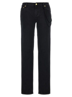 Darkpark Schwarze Baumwoll-Jeans mit geradem Bein