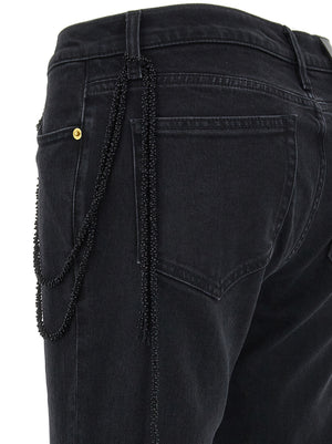 Darkpark Schwarze Baumwoll-Jeans mit geradem Bein