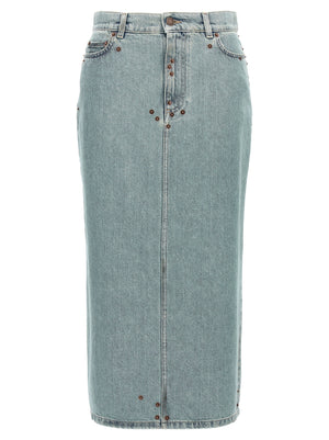 Moschino Blaue Baumwoll-Midirock