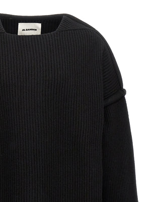 Jil Sander Schwarzer Wollcardigan
